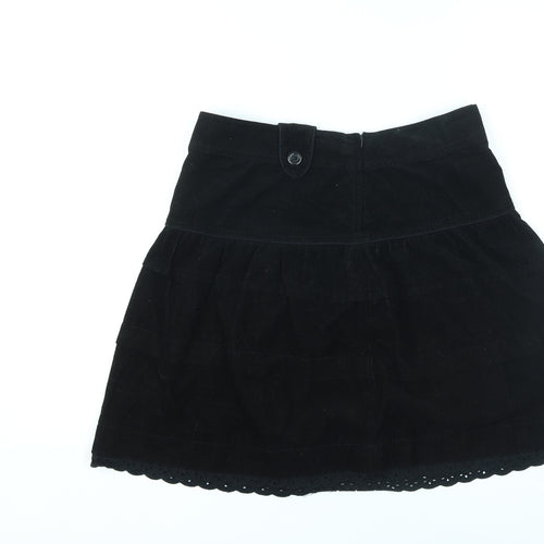 Divided by H&M Womens Black Cotton A-Line Skirt Size 8 Zip - Lace Trim