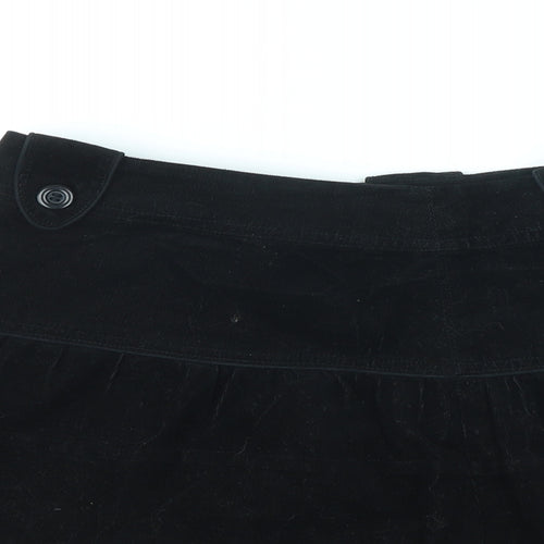 Divided by H&M Womens Black Cotton A-Line Skirt Size 8 Zip - Lace Trim