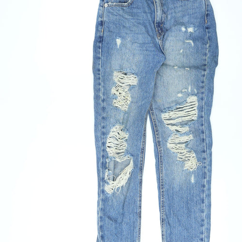 Pull&Bear Womens Blue Cotton Skinny Jeans Size 4 L26 in Regular Zip