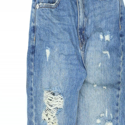 Pull&Bear Womens Blue Cotton Skinny Jeans Size 4 L26 in Regular Zip