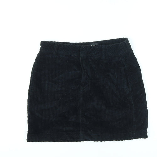 Urban Outfitters Womens Black Cotton Mini Skirt Size S Zip