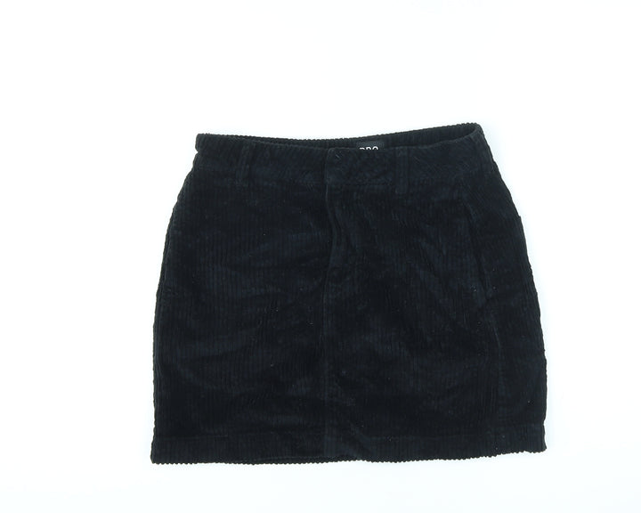 Urban Outfitters Womens Black Cotton Mini Skirt Size S Zip