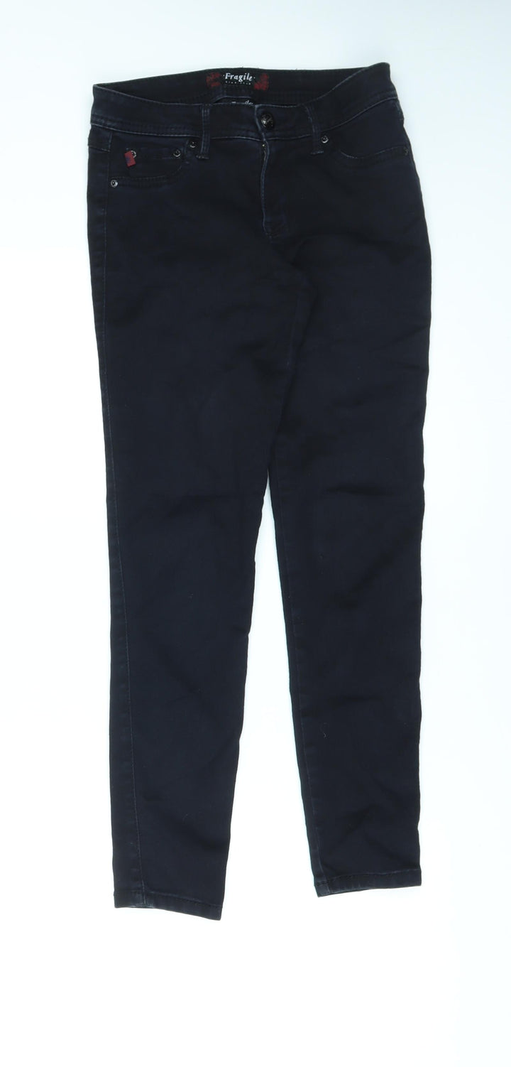 Fragile Womens Black Cotton Skinny Jeans Size 10 L27 in Regular Zip