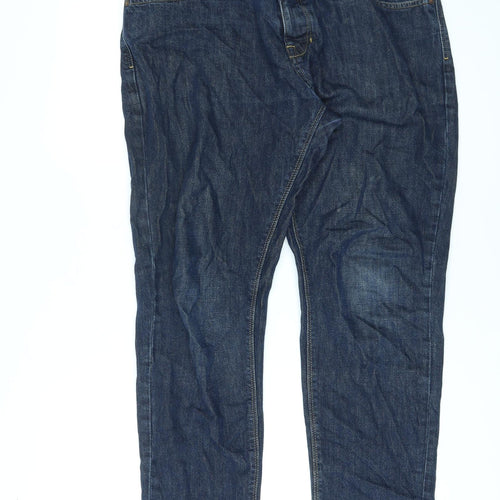 NEXT Womens Blue Cotton Straight Jeans Size 34 in L27 in Slim Zip