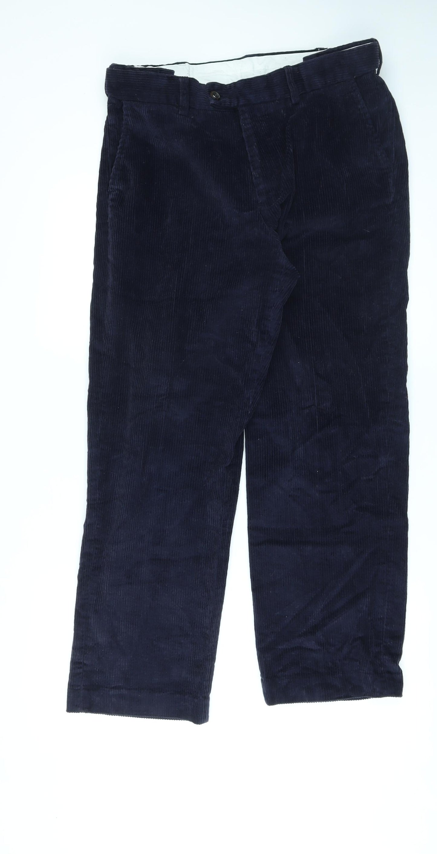 Skopes Mens Blue Cotton Trousers Size 34 in L27 in Regular Zip