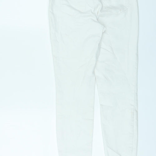 Blue Spice Womens Ivory Cotton Skinny Jeans Size 24 in L26 in Regular Zip