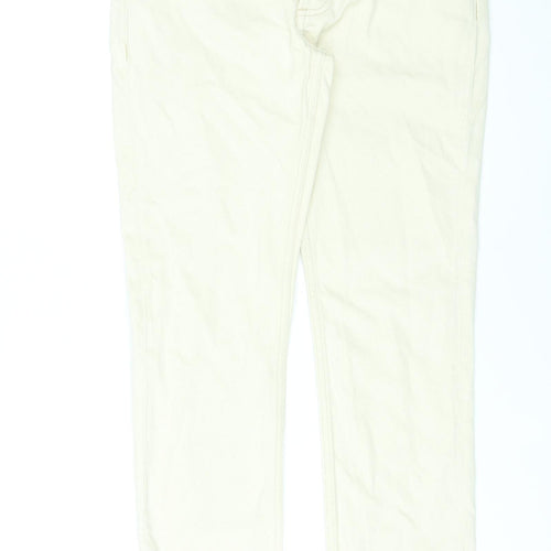 Topman Mens Ivory Cotton Straight Jeans Size 28 in L30 in Regular Zip