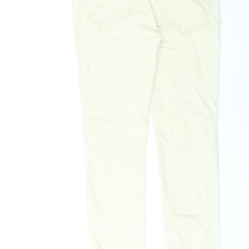 Topman Mens Ivory Cotton Straight Jeans Size 28 in L30 in Regular Zip
