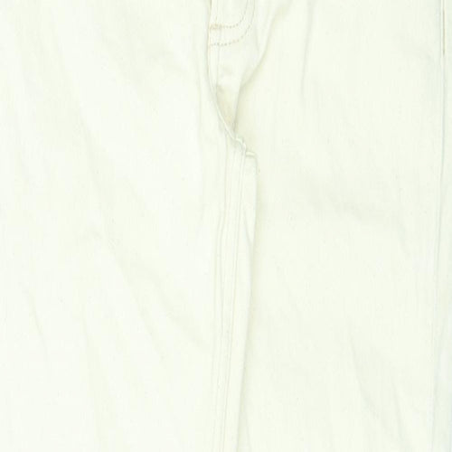 Topman Mens Ivory Cotton Straight Jeans Size 28 in L30 in Regular Zip