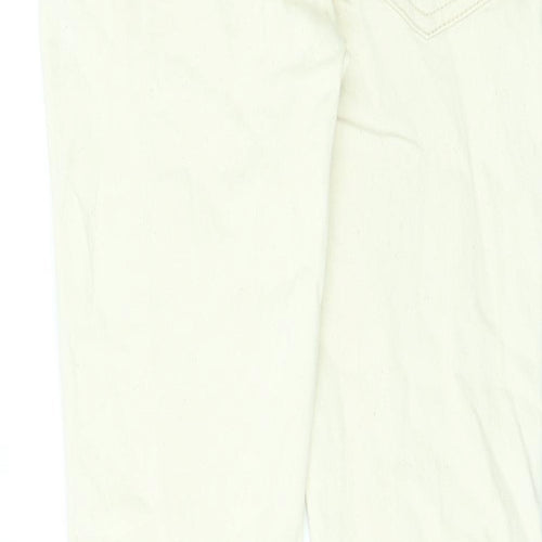 Topman Mens Ivory Cotton Straight Jeans Size 28 in L30 in Regular Zip