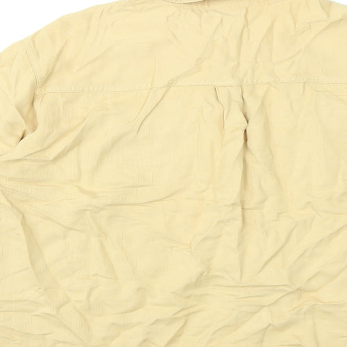 St Michael Womens Yellow Viscose Basic Button-Up Size 18 Collared - Vintage