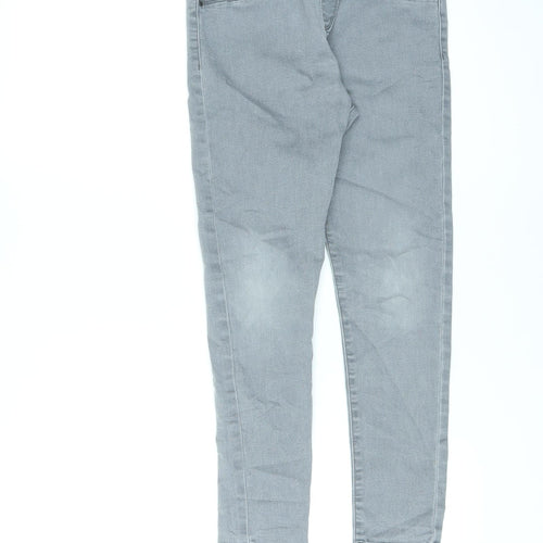 F&F Girls Grey Cotton Skinny Jeans Size 9-10 Years L23 in Regular