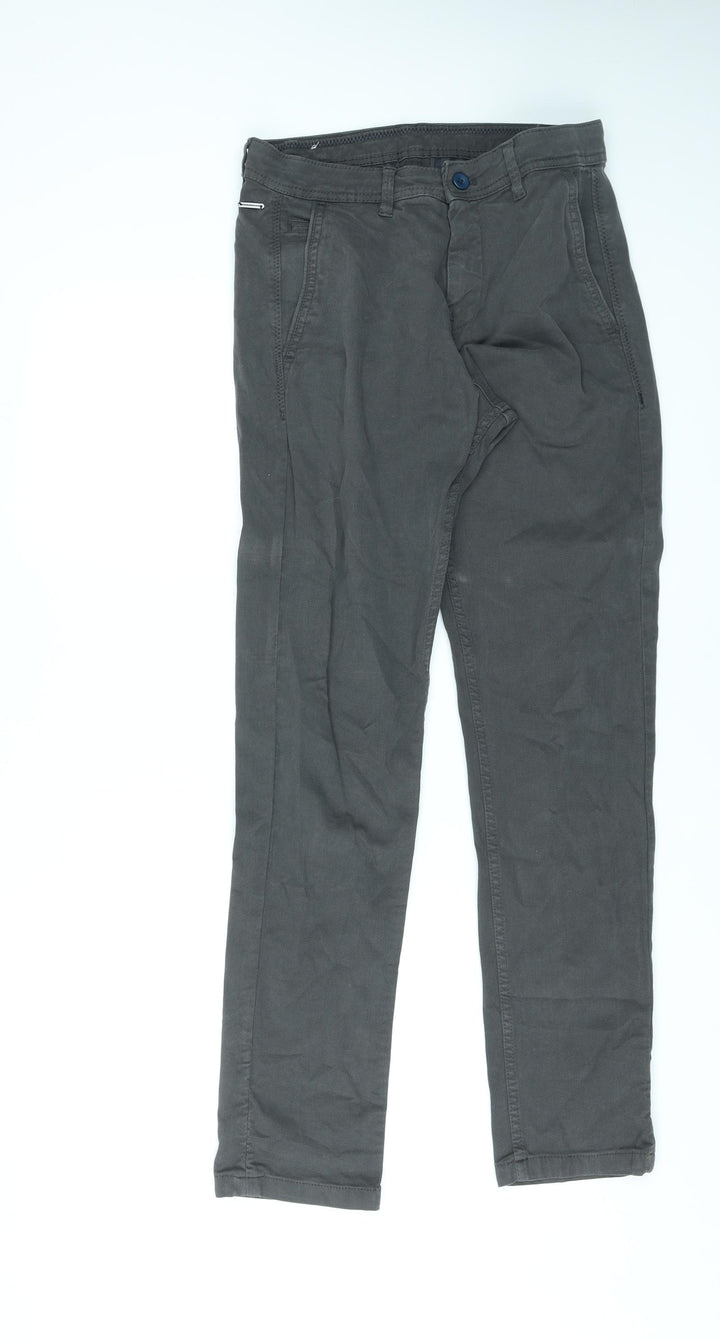 Zara Womens Grey Cotton Straight Jeans Size 38 in L31 in Regular Zip
