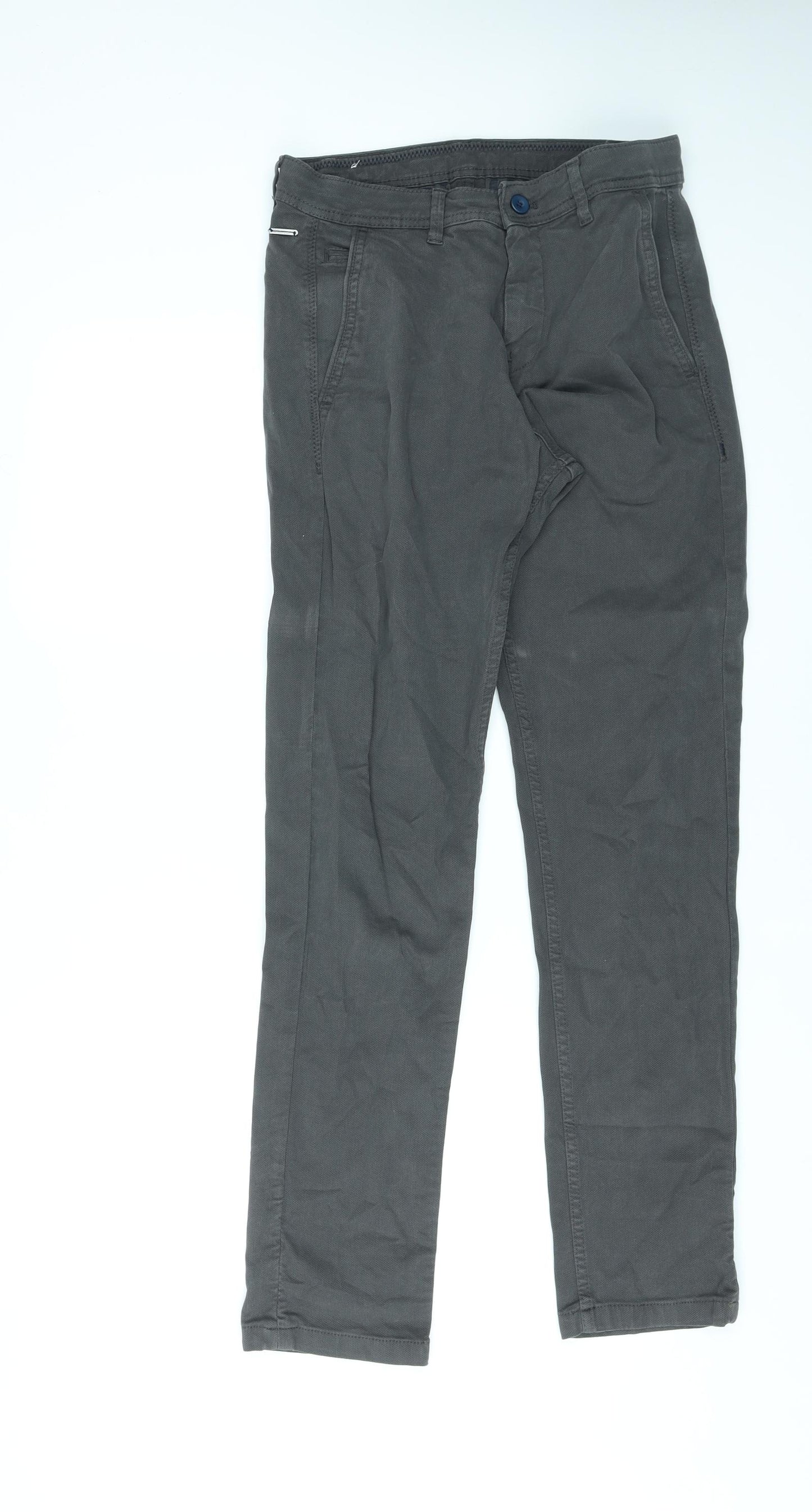 Zara Womens Grey Cotton Straight Jeans Size 38 in L31 in Regular Zip
