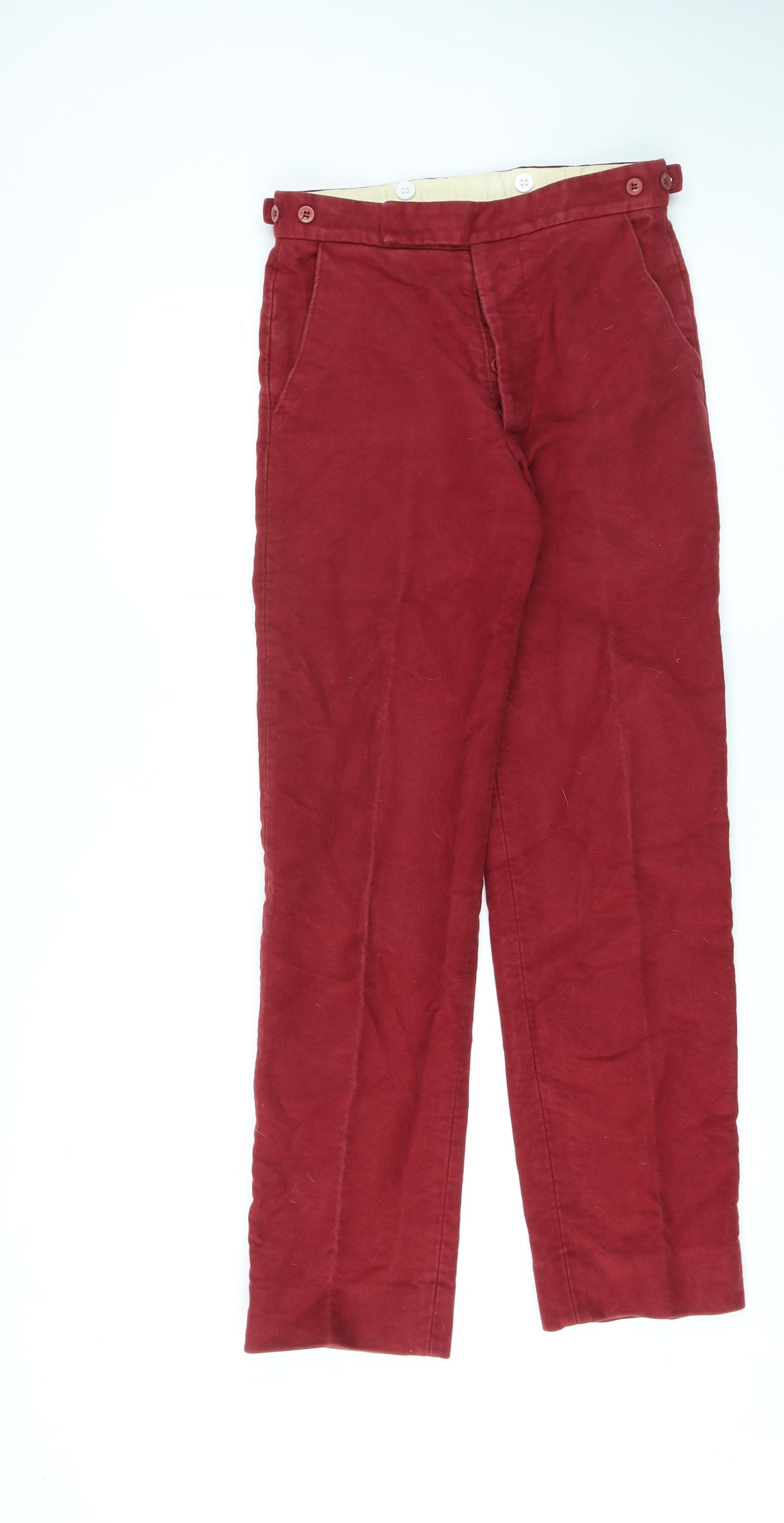 Cordings Womens Red Polyester Trousers Size 28 in L29 in Regular Zip