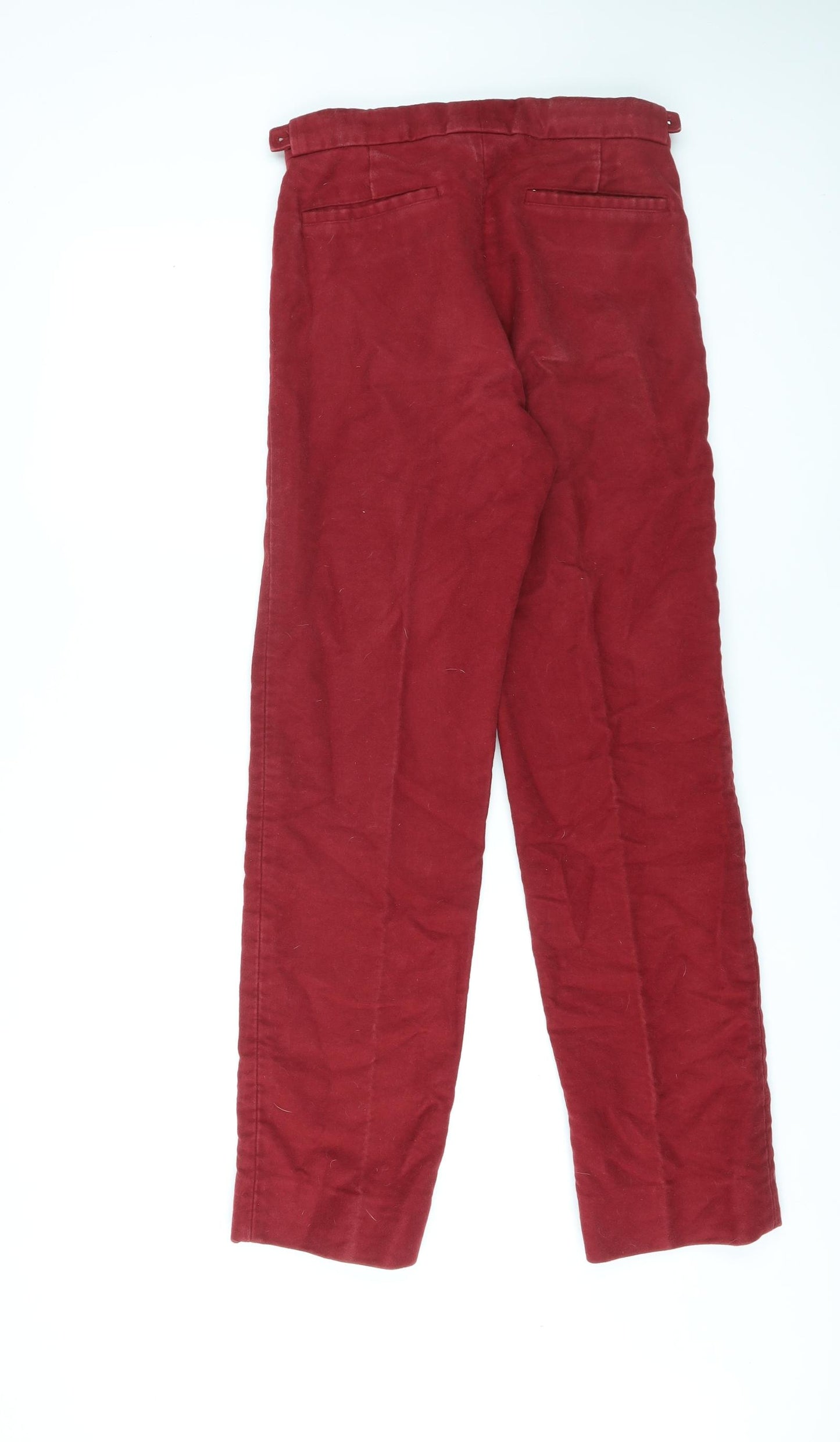 Cordings Womens Red Polyester Trousers Size 28 in L29 in Regular Zip