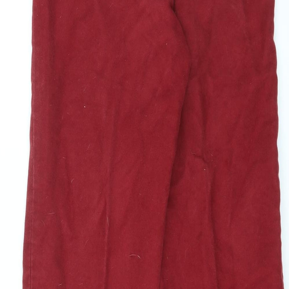 Cordings Womens Red Polyester Trousers Size 28 in L29 in Regular Zip