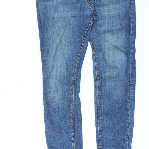 Pull&Bear Womens Blue Cotton Skinny Jeans Size 8 L26 in Regular Zip