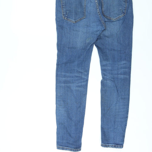 Pull&Bear Womens Blue Cotton Skinny Jeans Size 8 L26 in Regular Zip