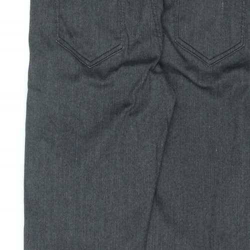 Racing Green Mens Black Cotton Trousers Size 34 in L28 in Regular Zip