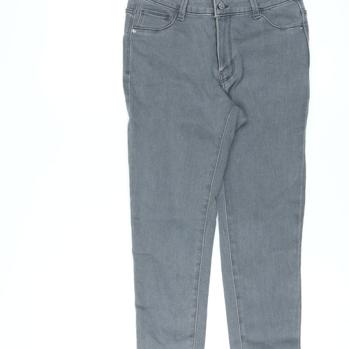 Denim & Co. Womens Grey Cotton Skinny Jeans Size 10 L25 in Regular Zip