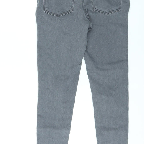 Denim & Co. Womens Grey Cotton Skinny Jeans Size 10 L25 in Regular Zip
