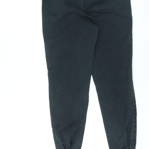 JACK & JONES Mens Black Cotton Tapered Jeans Size XS L24 in Regular Drawstring