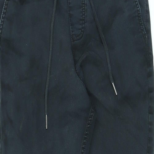 JACK & JONES Mens Black Cotton Tapered Jeans Size XS L24 in Regular Drawstring