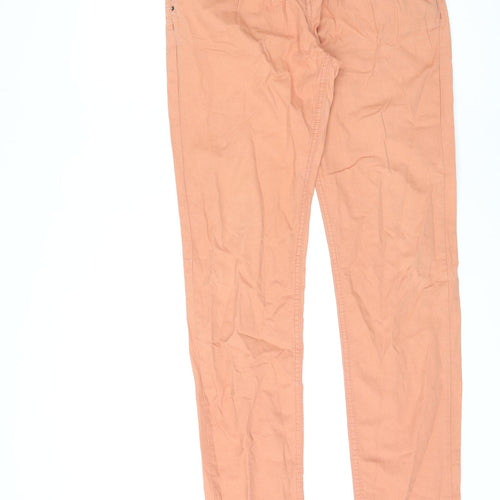 Denim & Co. Womens Orange Cotton Straight Jeans Size 10 L32 in Regular Zip
