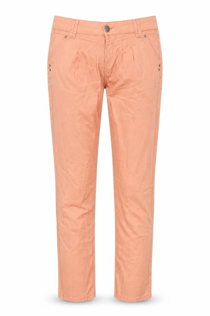 Denim & Co. Womens Orange Cotton Straight Jeans Size 10 L32 in Regular Zip