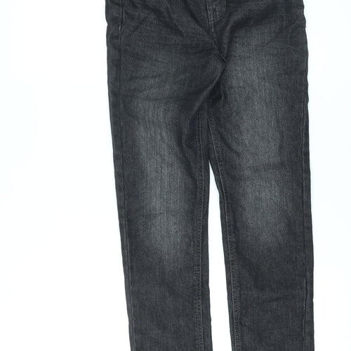 Pep&Co Girls Black Cotton Skinny Jeans Size 10-11 Years L23 in Regular Zip