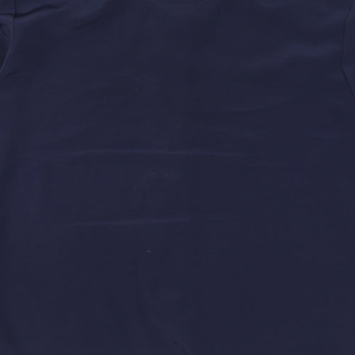 Ursa Bella Womens Blue Geometric Polyester Basic Button-Up Size 14 Collared - Embroidery