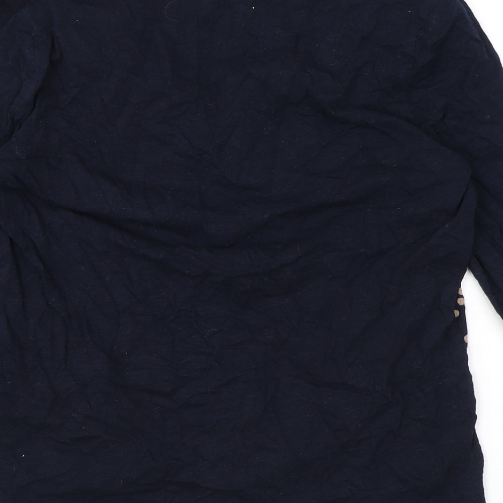 White Stuff Womens Blue Geometric Viscose Basic Blouse Size 10 V-Neck