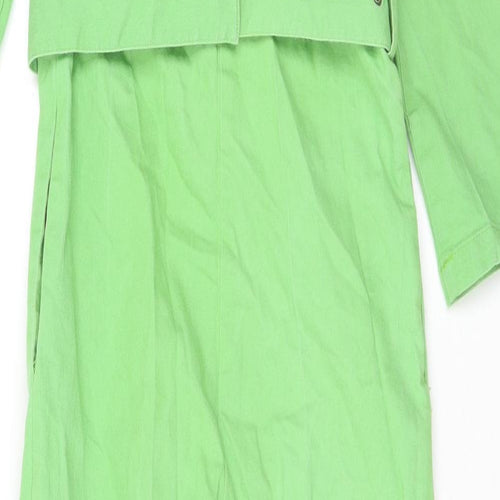 House of Sunny Womens Green Cotton Jumpsuit One-Piece Size 8 L26 in Button - Belted