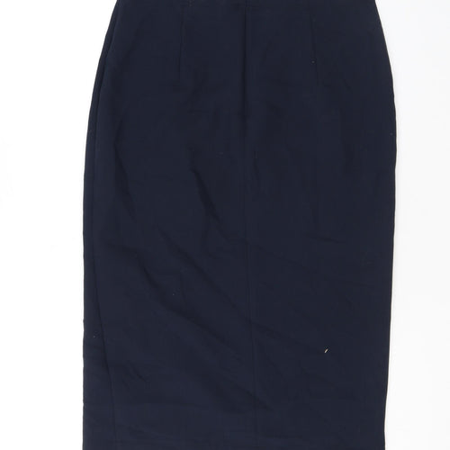 Marks and Spencer Womens Black Polyester Straight & Pencil Skirt Size 12 Zip