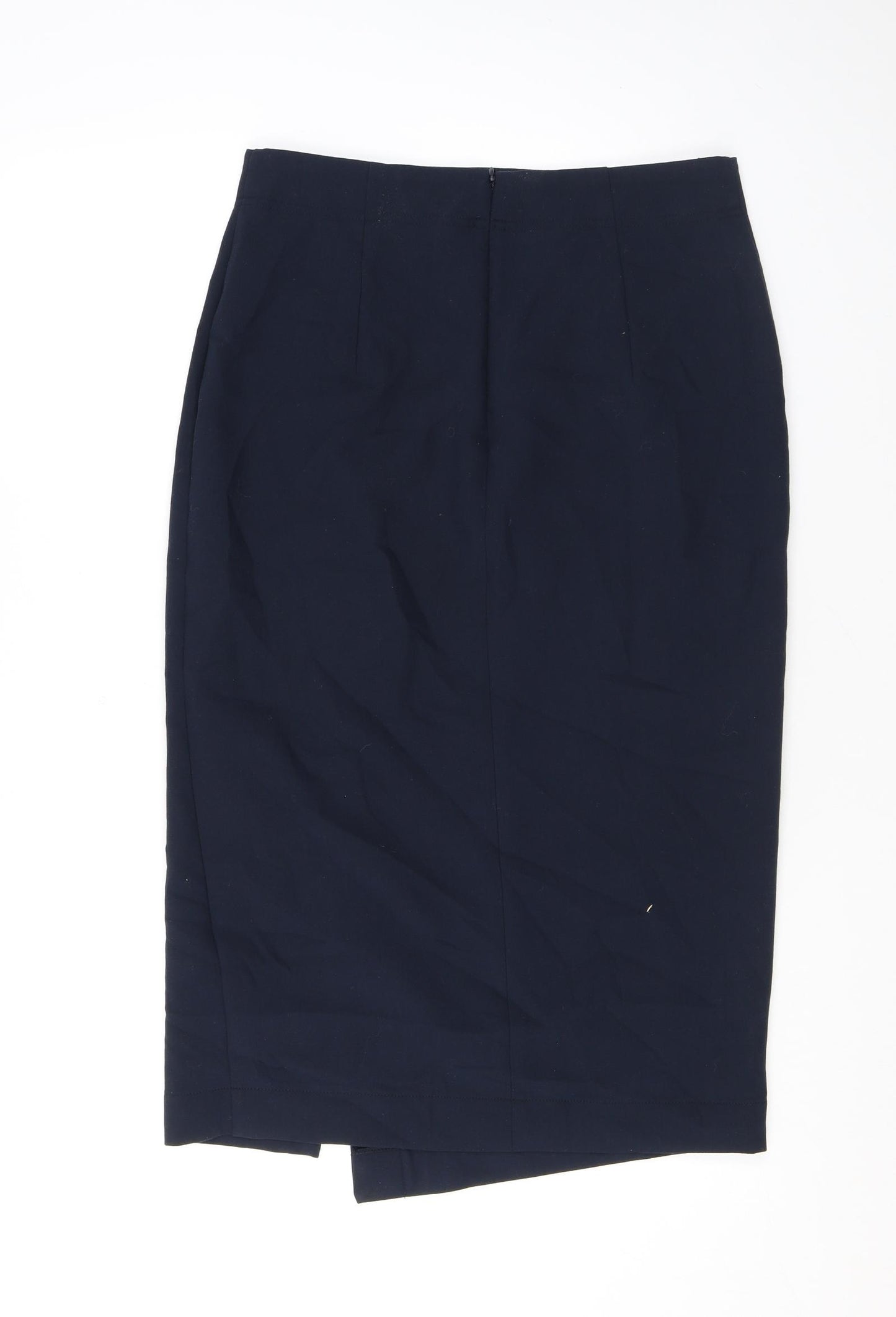 Marks and Spencer Womens Black Polyester Straight & Pencil Skirt Size 12 Zip