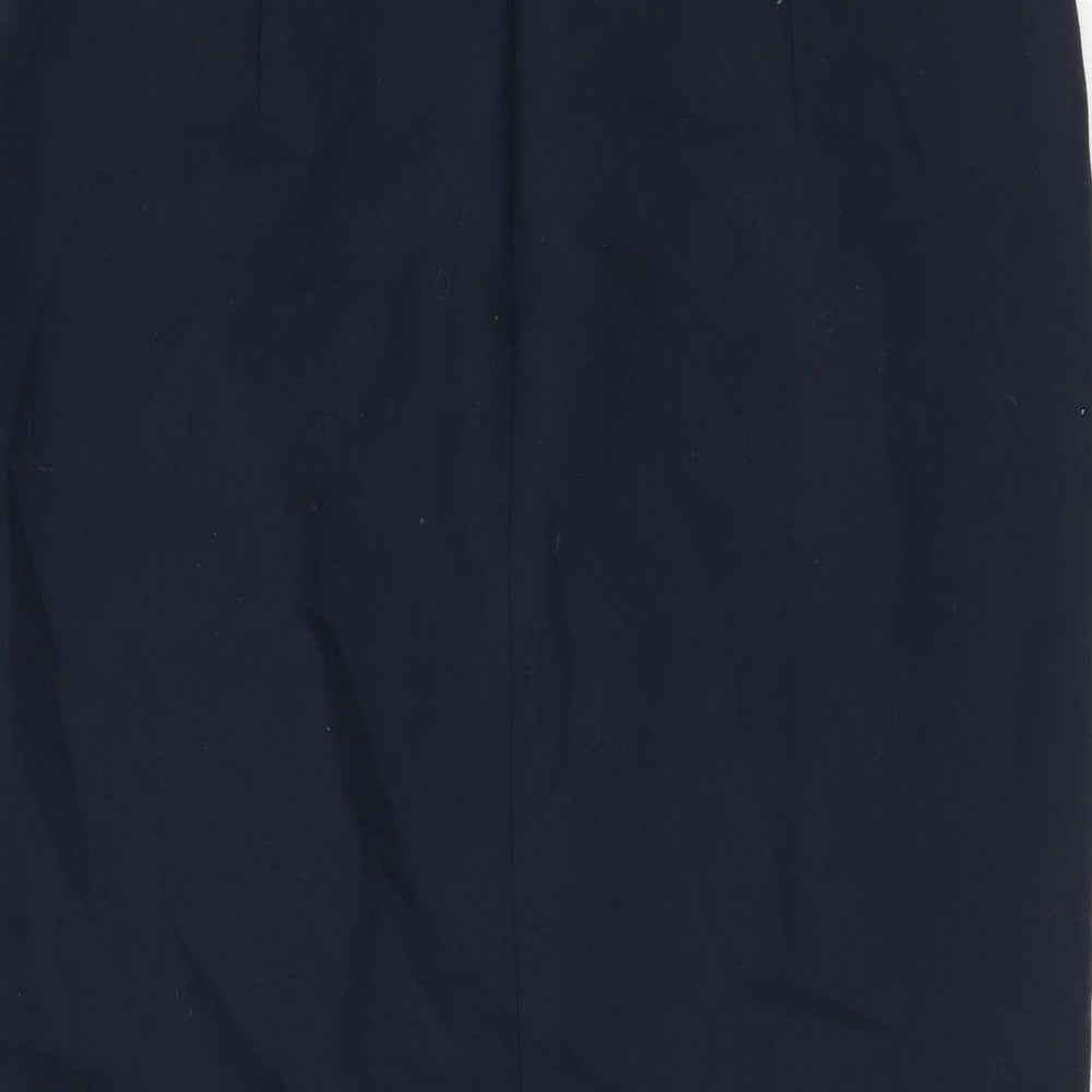 Marks and Spencer Womens Black Polyester Straight & Pencil Skirt Size 12 Zip