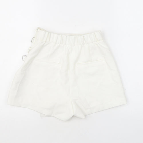 Bershka Womens White Polyester Skort Skirt Size XS Zip