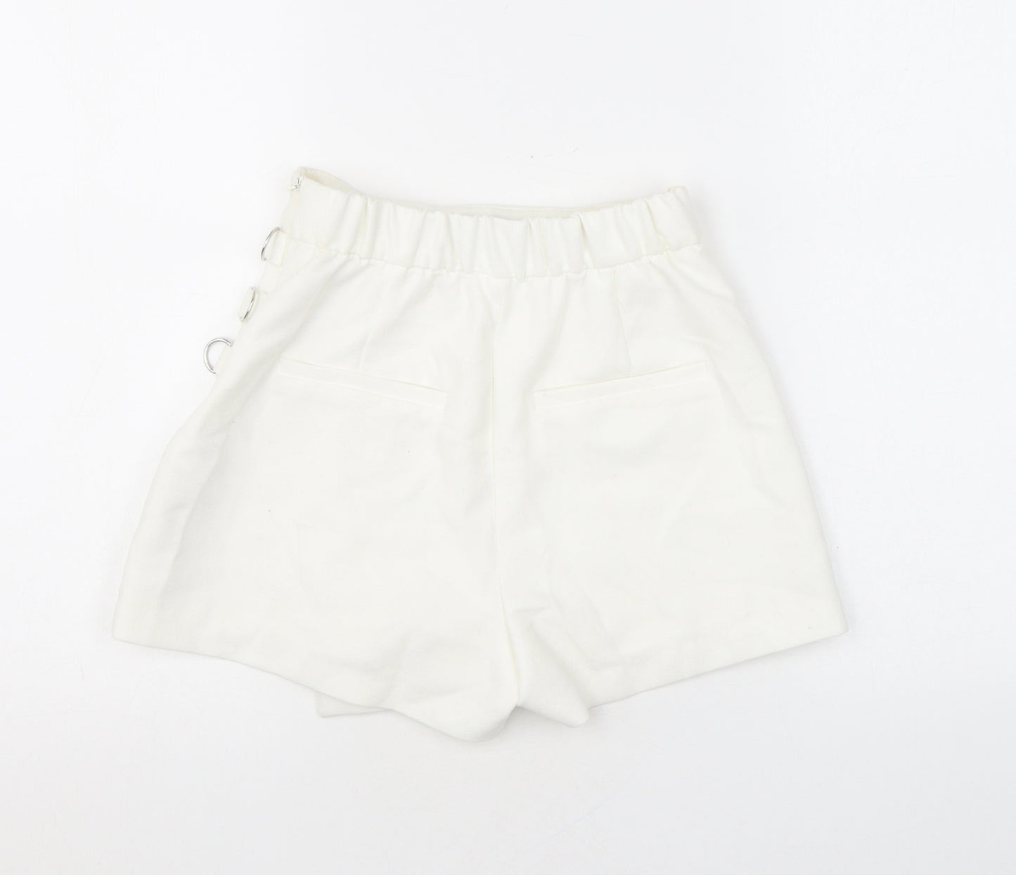 Bershka Womens White Polyester Skort Skirt Size XS Zip