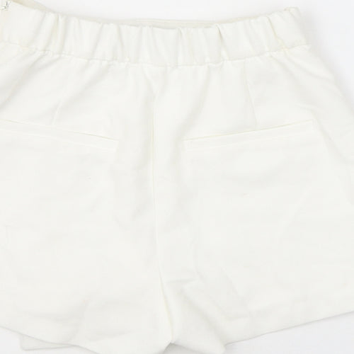 Bershka Womens White Polyester Skort Skirt Size XS Zip