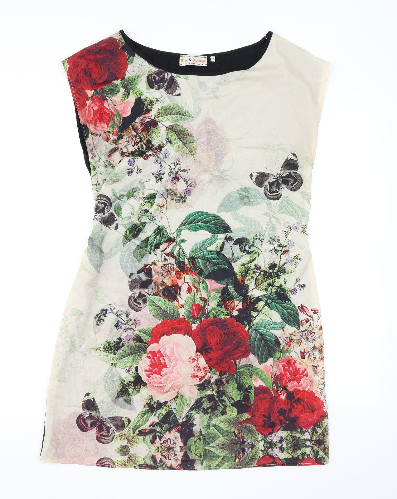 Dorothy Perkins Womens Multicoloured Floral Polyester Tank Dress Size 12 Round Neck Pullover - Butterfly