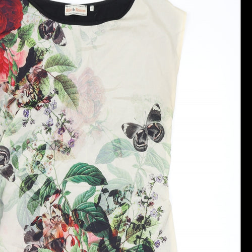 Dorothy Perkins Womens Multicoloured Floral Polyester Tank Dress Size 12 Round Neck Pullover - Butterfly