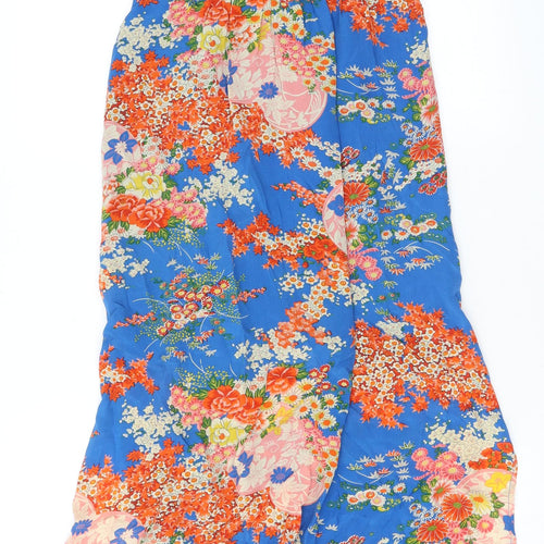 Oasis Womens Black Floral Silk Maxi Size 8 Halter Zip - Keyhole Neck