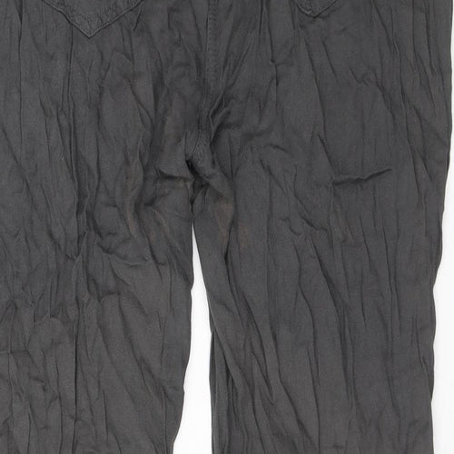 Dorothy Perkins Womens Grey Viscose Trousers Size 14 L27 in Regular Zip - Pockets