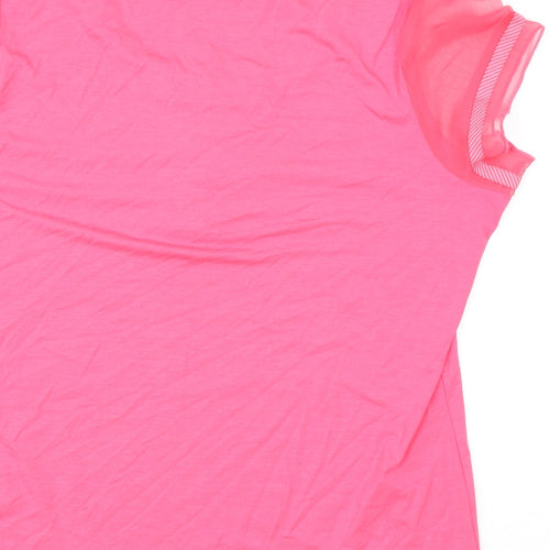 Per Una Womens Pink Polyester Basic T-Shirt Size 20 Scoop Neck