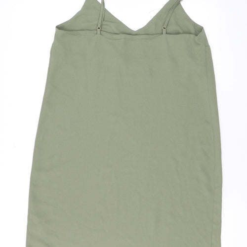 New Look Womens Green Polyester Tank Dress Size 10 V-Neck Pullover