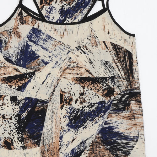 Sparkle & Fade Womens Beige Geometric Polyester Camisole Tank Size S Halter