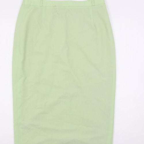 Bardehle Womens Green Polyester Straight & Pencil Skirt Size 14 Button