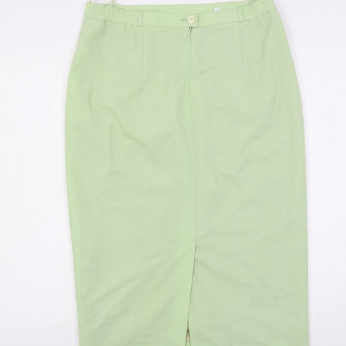 Bardehle Womens Green Polyester Straight & Pencil Skirt Size 14 Button