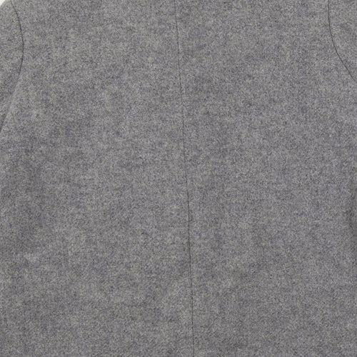St Michael Womens Grey Pea Coat Coat Size 16 Button - Vintage